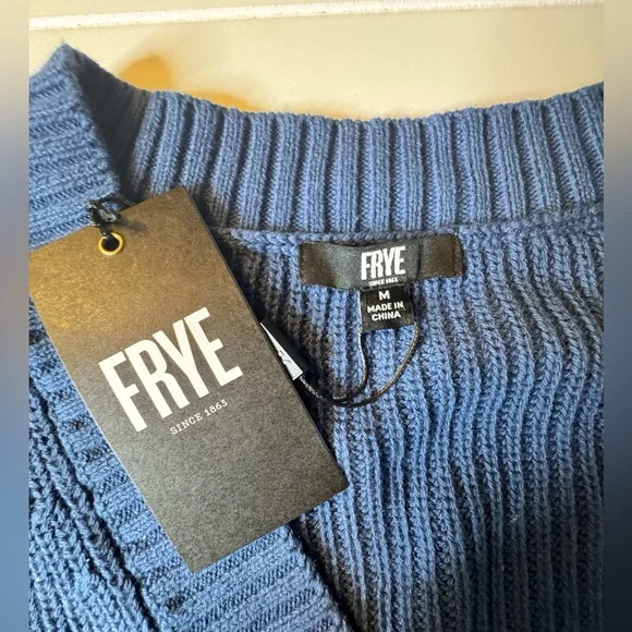 NWT Frye Aztec Blue and White Women's Cardigan Sweater Size Medium - Picture 10 of 11